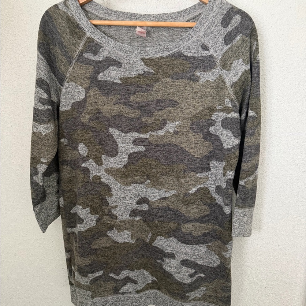 No Boundaries Camouflage Crew Neck Sweater